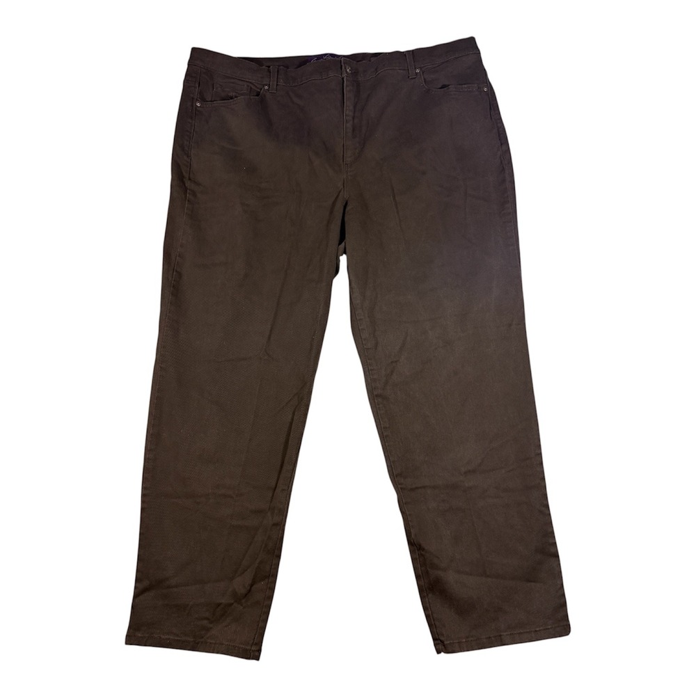 Gloria Vanderbilt Amanda Jeans Women 24W Brown High Rise Straight Leg Stretch